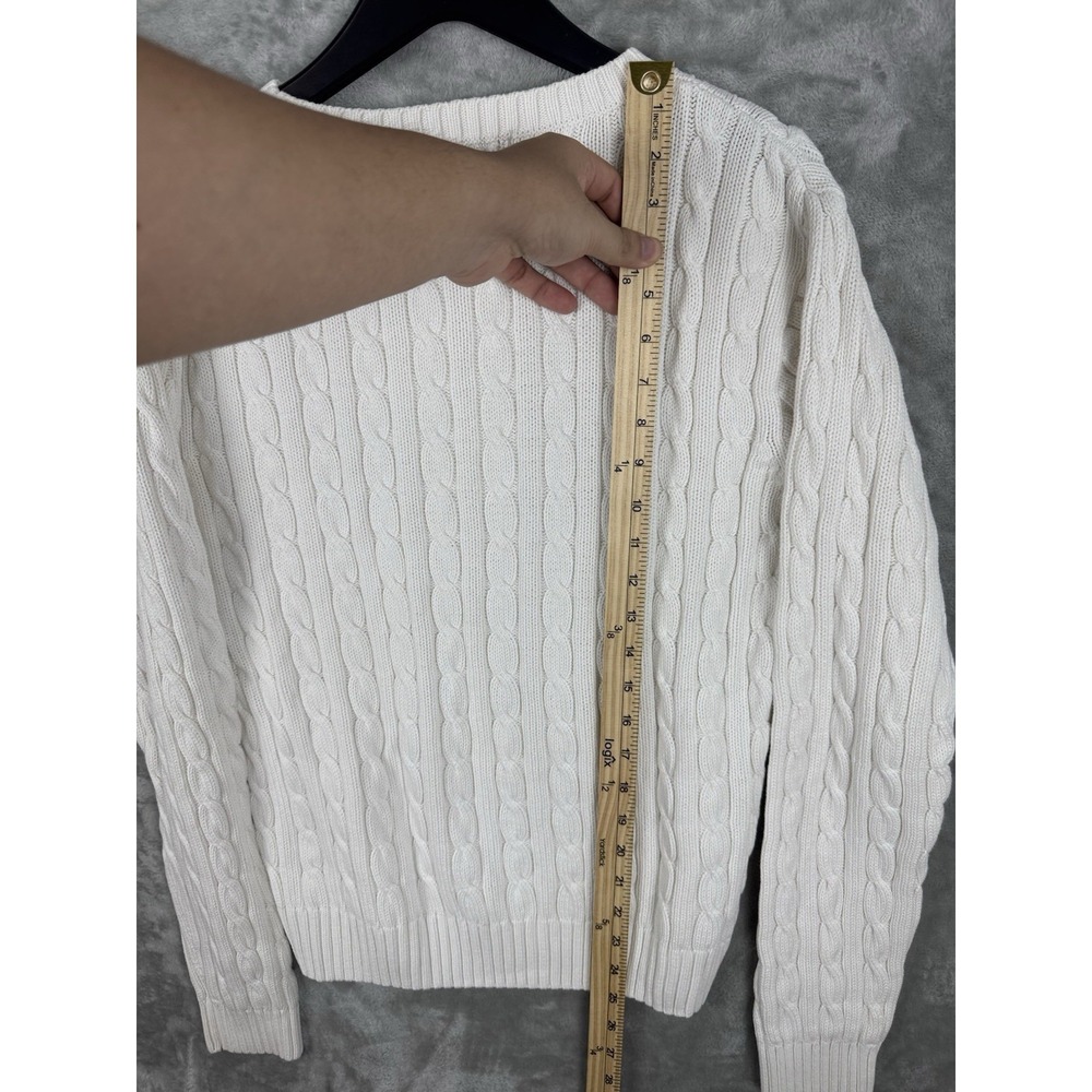 Vintage Lilly Pulitzer Cable Knit Sweater Cotton Womens Size Large Utility - Picture 8 of 9